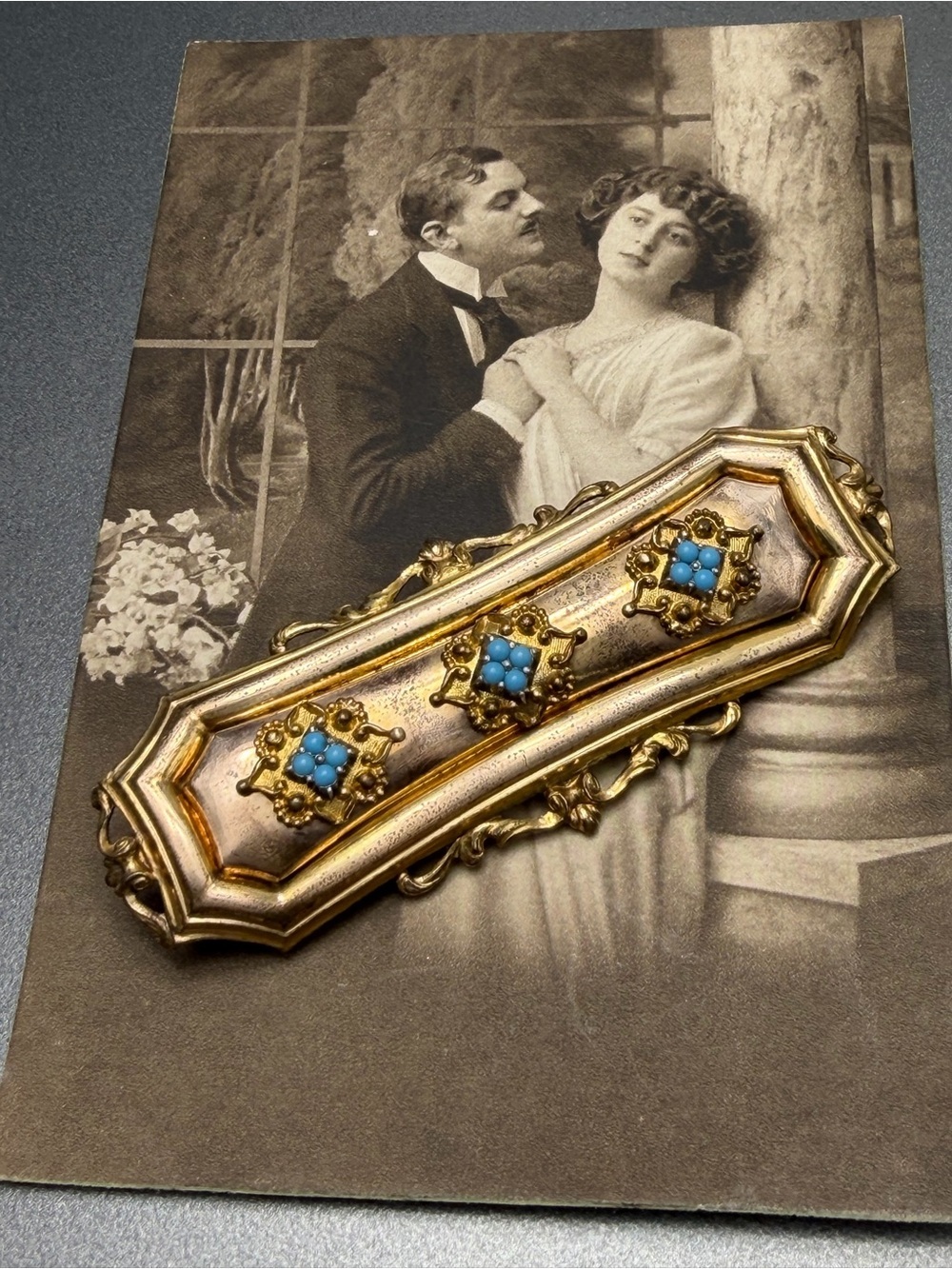 Victorian Bar Brooch Large size #cz82